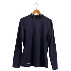 Under Armor Women’s Navy Mock Neck Cold Gear Base Layer Top XL NWT